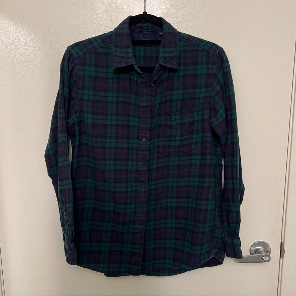 Uniqlo Green and Blue Plaid Shirt